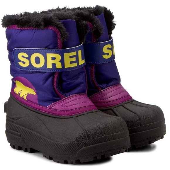 Sorel Toddler Boys Girls COMMANDER Snow Boot Winter Plush Furry Bright P… - Picture 3 of 12